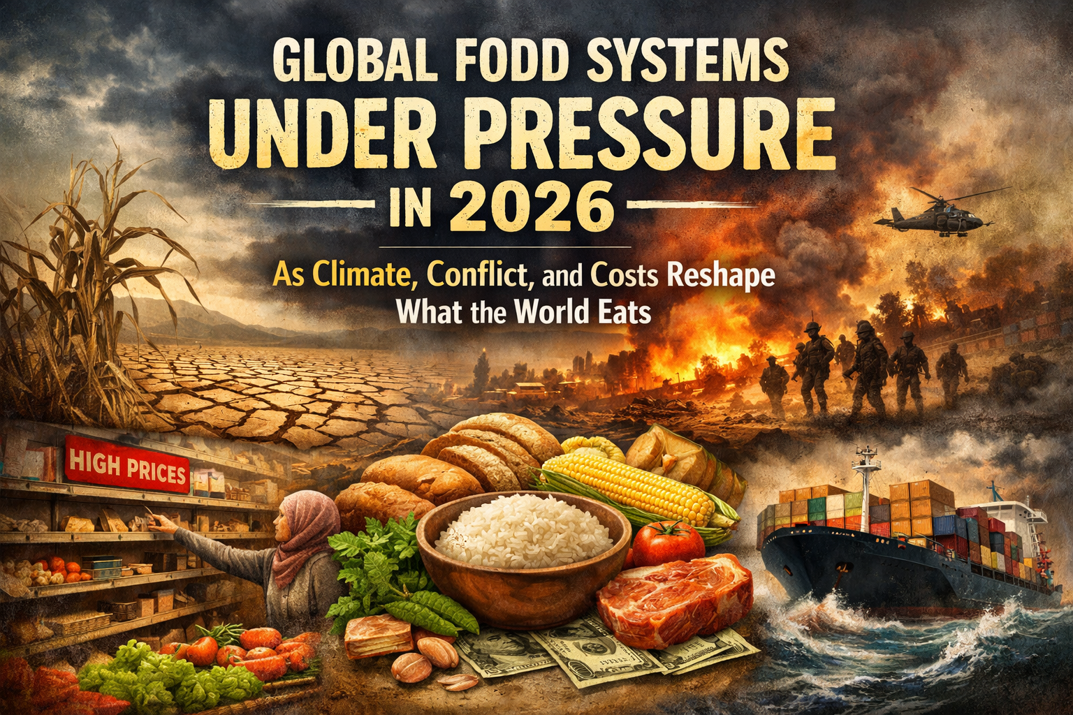 Global Food Systems Under Pressure in 2026 as Climate, Conflict, and Costs Reshape What the World Eats